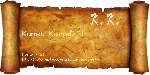 Kunst Kornél névjegykártya